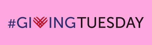 #GivingTuesday logo on pink background
