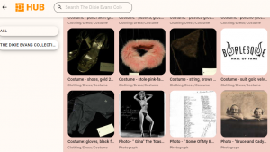 Screenshot of Dixie Evans collection online