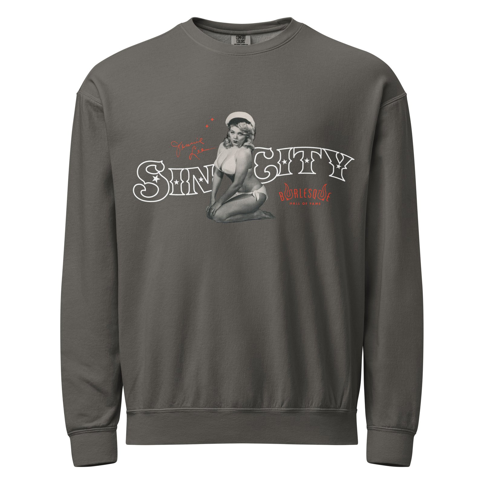 Jennie Lee "Sin City" classic garment-dyed fleece crewneck sweatshirt - Image 2