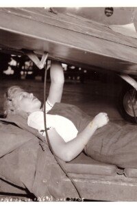 Dixie Evans as a wartime mechanic