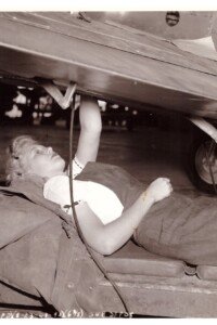 Dixie Evans as a wartime mechanic